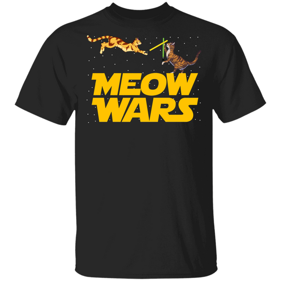 Cat Movie Lover Shirt Meow Wars Funny Cats Fighting Cat Movie Lover Gifts T-Shirt - Macnystore