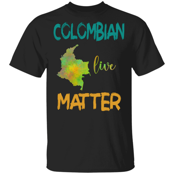 Funny Colombian Lives Matter Hispanic Heritage Colombia Map T-Shirt - Macnystore