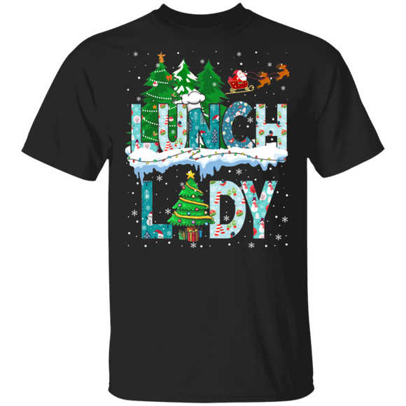 Lunch Lady Christmas Tree Ornaments Matching X-mas Lunch Lady Lover Gifts T-Shirt - Macnystore