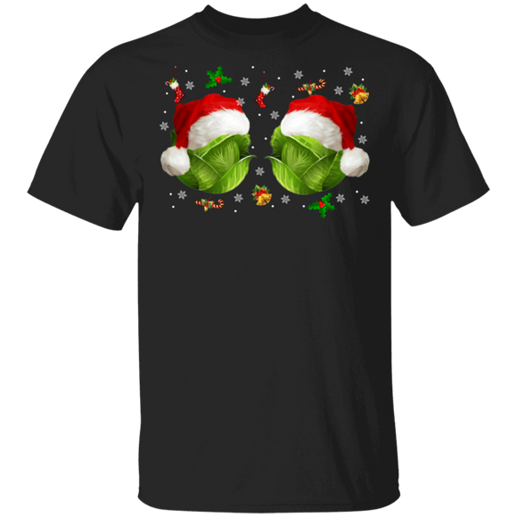 Christmas Cabbage Lover Merry Christmas Cabbage Fruit Santa Boobs Sweater T-Shirt - Macnystore