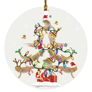 Bearded Dragon Christmas Tree Xmas Light Circle Ornament Xmas - Macnystore