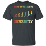 Some Of Us Evolve Differently Gay Evolution Cute Pride LGBT Flag Gay Lesbian Gifts T-Shirt - Macnystore