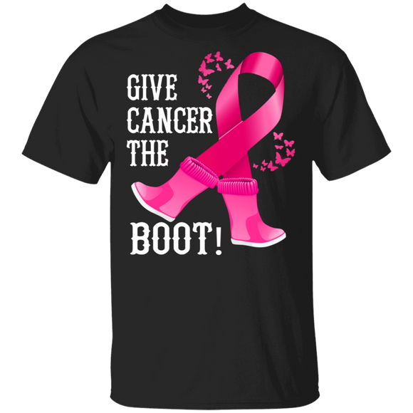 Give Cancer The Boot Breast Cancer Awareness T-Shirt - Macnystore
