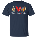 Cute Peace Love Trucker Shirt Matching Truck Driver Truck Lover Fans Trucker Gifts T-Shirt - Macnystore