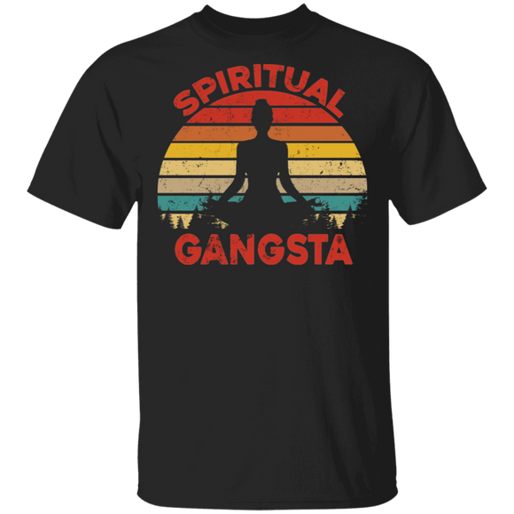 Yoga Lover Shirt Vintage Retro Spiritual Gangsta Funny Namaste Yoga Lover Gifts T-Shirt - Macnystore