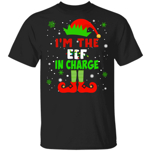 Christmas Elf Shirt I'm The Elf In Charge Funny X-mas Elf X-mas Gifts Christmas T-Shirt - Macnystore