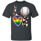 Cute Love LGBT Baseball Shirt Matching Proud LGBT Support Gay Lesbian Baseball Lover Player Gifts T-Shirt - Macnystore