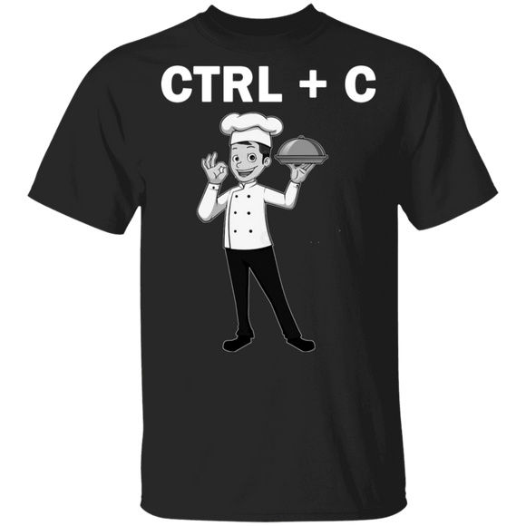 Funny Ctrl C Copy Paste Chef Matching Coder Father And Son Chef Cook Father's Day Shirt T-Shirt - Macnystore