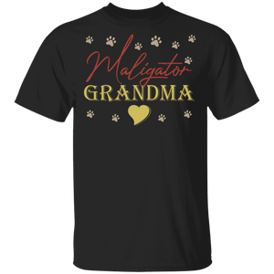 Belgian Maligator Grandma Cute Dog's Footsprints T-Shirt - Macnystore