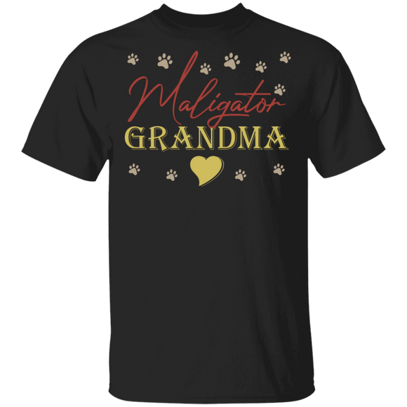 Belgian Maligator Grandma Cute Dog's Footsprints T-Shirt - Macnystore