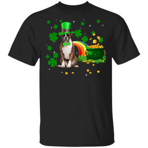 Leprechaun Boxer Dog Pet Lover Shamrock Funny Patrick's Day Kids Mens Womens St Patrick's Day Gifts T-Shirt - Macnystore