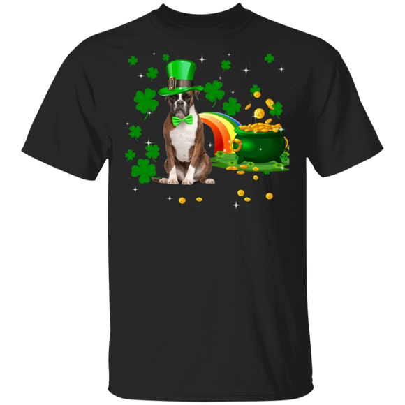 Leprechaun Boxer Dog Pet Lover Shamrock Funny Patrick's Day Kids Mens Womens St Patrick's Day Gifts T-Shirt - Macnystore