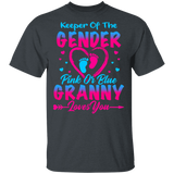 Keeper Of The Gender Pink or Blue Granny Loves You Cute Gender Reveal Party Pregnancy Announcement Funny Maternity Women Gifts T-Shirt - Macnystore