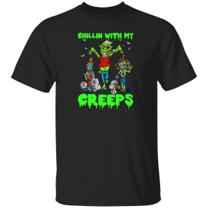 Halloween Creep Lover Shirt Chillin With My Creeps Funny Halloween Creep Lover Gifts Halloween T-Shirt - Macnystore