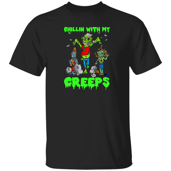 Halloween Creep Lover Shirt Chillin With My Creeps Funny Halloween Creep Lover Gifts Halloween T-Shirt - Macnystore