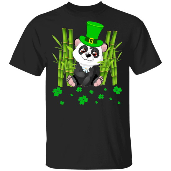 Leprechaun Panda St Patrick's Day Shamrock Panda Wild Animals Lover Irish Kids St Patrick's Day T-Shirt - Macnystore