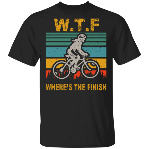 Vintage Retro WTF Where's The Finish Cool Cycling Shirt Matching Cycling Bicycle Lover Fans Bicyclist Biker Gifts T-Shirt - Macnystore