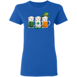 Leprechaun Shamrock Green Beer Drunker St Patrick's Day Irish Gifts Ladies T-Shirt - Macnystore