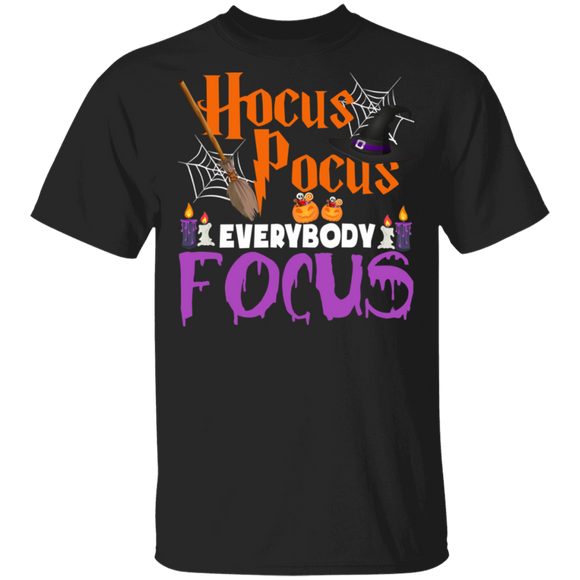 Hocus Pocus Everybody Focus Funny Halloween Teacher  Gifts T-Shirt - Macnystore