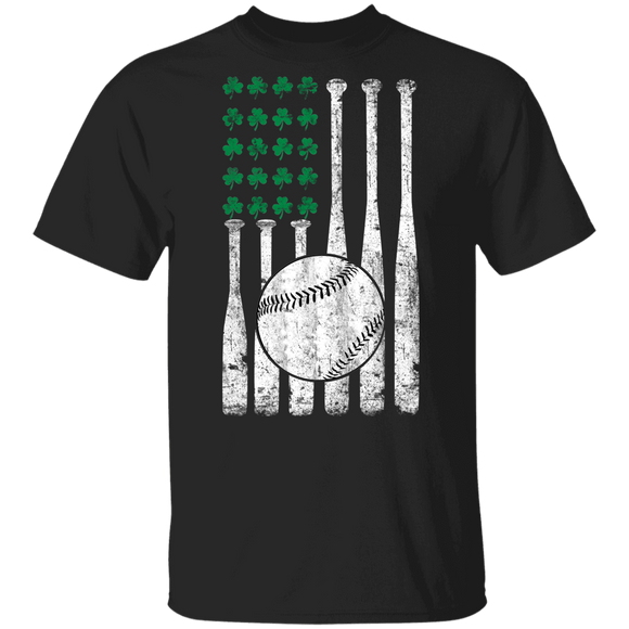 Softball American Flag Shamrock St Patrick's Day Gifts Youth T-Shirt - Macnystore