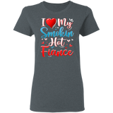 I Love My Smokin Hot Fiance Cute Valentine Couple Ladies T-Shirt - Macnystore