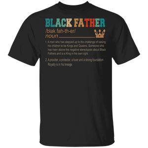 Vintage Black Father Definition Shirt Matching Dad African Black Father's Day Gifts T-Shirt - Macnystore