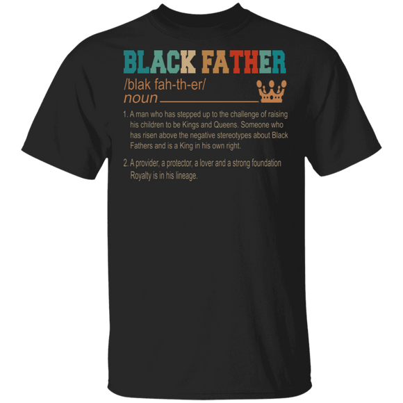 Vintage Black Father Definition Shirt Matching Dad African Black Father's Day Gifts T-Shirt - Macnystore