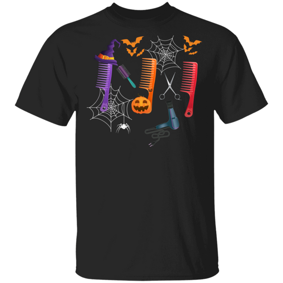 Halloween Shirt Hairstylist Witch Hat Pumpkin Bat Broom Halloween Gifts Halloween T-Shirt - Macnystore