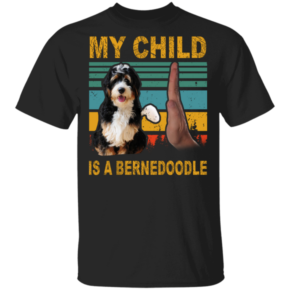 Vintage Retro My Child Is A Bernedoodle High Five Father's Day Shirt T-Shirt - Macnystore