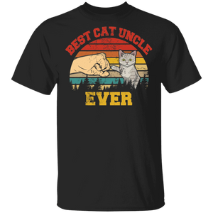 Vintage Retro Best Cat Uncle Ever Cat Lover Owner Fans Matching Shirt For Family Funny Men Gifts T-Shirt - Macnystore