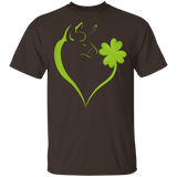 Shamrock Unicorn Heart St Patrick's Day Irish Gifts T-Shirt - Macnystore