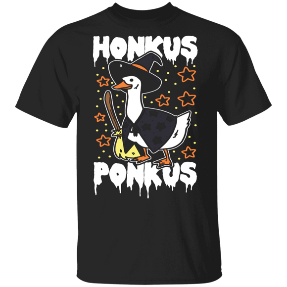 Halloween Goose Shirt Honkus Ponkus Cool Halloween Goose Pumpkin Lover Gifts Halloween T-Shirt - Macnystore