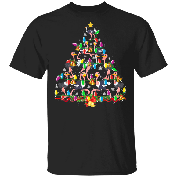 Christmas Tree Shirt Ostrich Christmas Tree Cute X-mas Tree Ostrich Lover Gifts Christmas T-Shirt - Macnystore