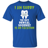 I Am Sorry The Nice Dental Hygienist Is On Vacation Funny Teeth Shirt Matching Dentist Teeth Doctor Dental Hygienist Gifts T-Shirt - Macnystore