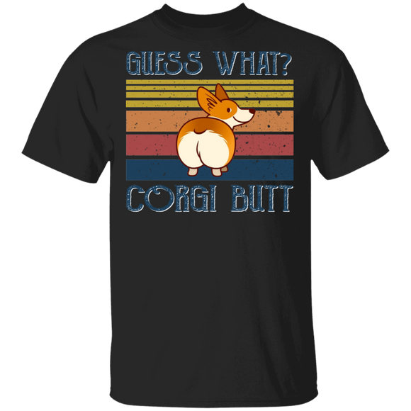 Vintage Retro Guess What Corgi Butt Cute Corgi Lover Gifts T-Shirt - Macnystore
