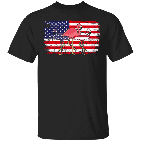 Funny American Flag Flamingos Shirt Matching Flamingo Lover Fans American Gifts T-Shirt - Macnystore