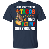 I Just Want To Eat Tacos And Pet My Greyhound Mexican Gifts Youth T-Shirt - Macnystore
