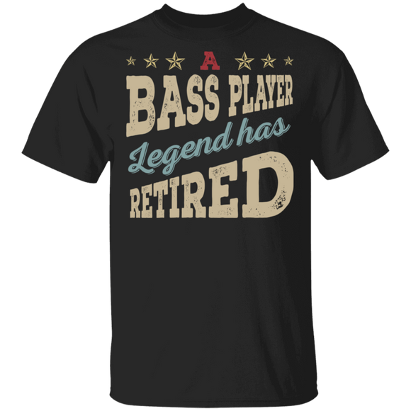 Vintage A Bass Player Legend Has Retired Funny Retirement Gifts T-Shirt - Macnystore