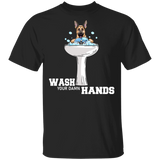 Wash Your Damn Hands Funny German Shepherd And Hand Sink Shirt Matching German Shepherd Dog Lover Owner Gifts T-Shirt - Macnystore