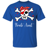 Pirate Aunt Funny Skull Crossbones Pirate Women Family Couple Valentine Gifts T-Shirt - Macnystore