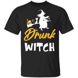 Halloween Shirt Drunk Witch Cool Halloween Witch Beer Lover Drinking Gifts Halloween T-Shirt - Macnystore