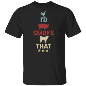 BBQ Lover Shirt Vintage I'd Smoke That Funny BBQ Smoker Father Barbecue Grilling Lover Gifts T-Shirt - Macnystore