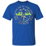 Always Take the Scenic Route Cool Bigfoot On Compass Shirt Matching Camper Traveler Gifts T-Shirt - Macnystore