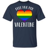 Free Hug For Valentine Cute Gay Pride LGBTQ Matching Shirts For Couples Boys Girl Women Personalized Valentine Gifts T-Shirt - Macnystore
