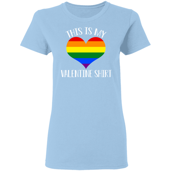 This Is My Valentine Shirt Cute Gay Pride LGBTQ Matching Shirts For Couples Boys Girl Women Personalized Valentine Gifts Ladies T-Shirt - Macnystore