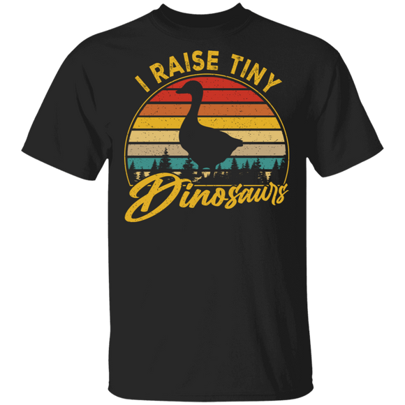 Vintage Retro I Raise Tiny Dinosaurs Funny Goose Lover Gifts T-Shirt - Macnystore