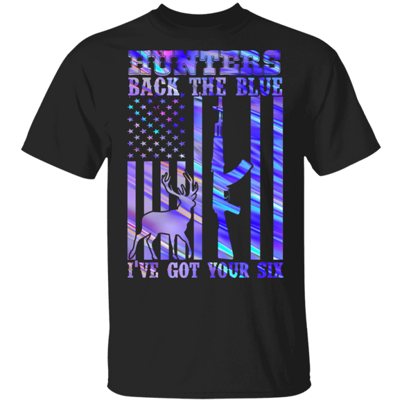 Hunter Shirt Hunters Back The Blue Cool American Police Hunter Lover Gifts T-Shirt - Macnystore