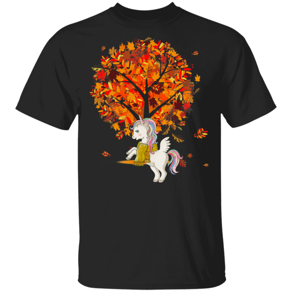 Maple Unicorn Leaf Fall Hello Autumn Funny Unicorn Lover Owner Gifts T-Shirt - Macnystore