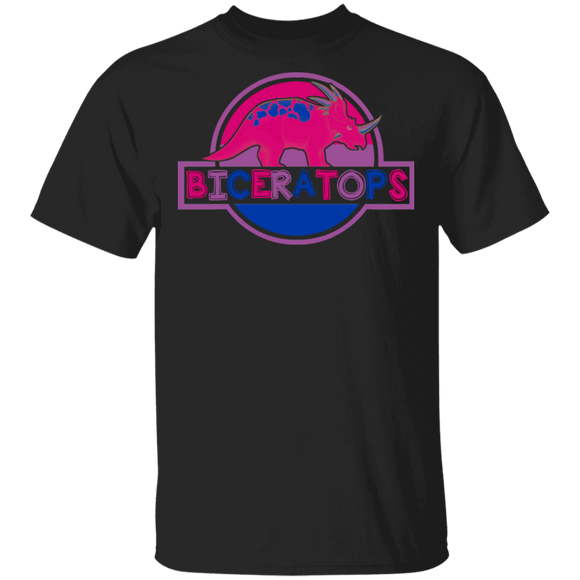 Pride Bisexual Flag Biceratops Proud LGBT Bisexual Gifts T-Shirt - Macnystore