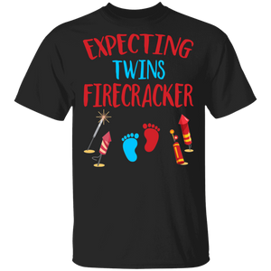 Expecting Twins Firecracker Pregnancy Announcement 4th Of July Gifts T-Shirt - Macnystore